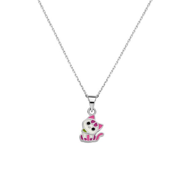 Zilveren ketting katje