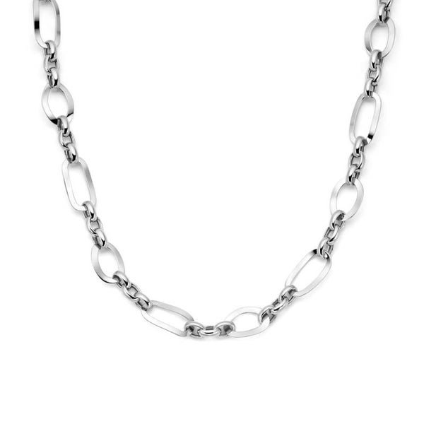 Zilveren massief schakel ketting