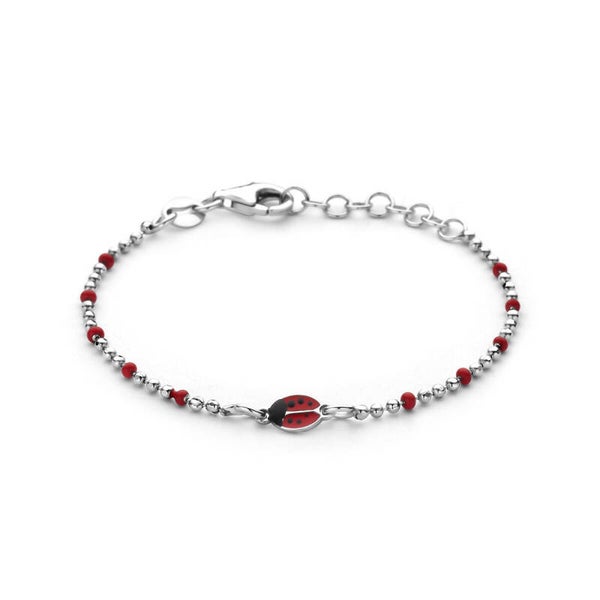 Zilveren armband lieveheersbeestje