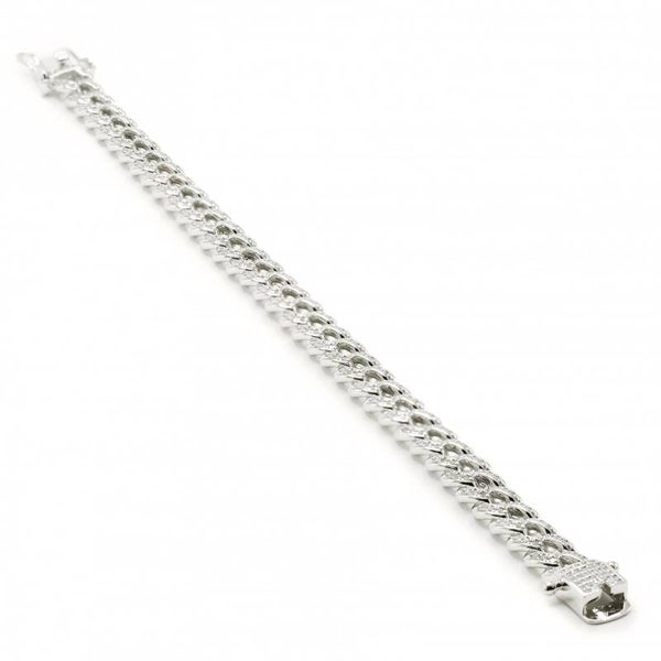 Zilveren armband gourmet met zirconia's