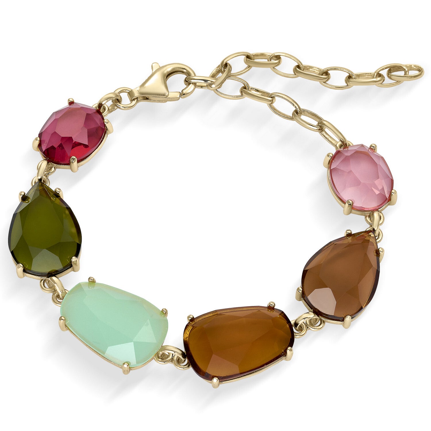 Vergulde armband met warm gekleurde stenen