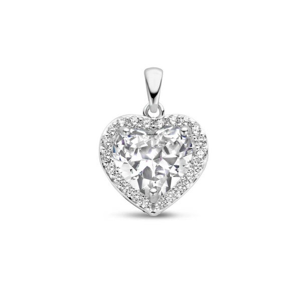 Zilveren hanger met schitterende zirconia's