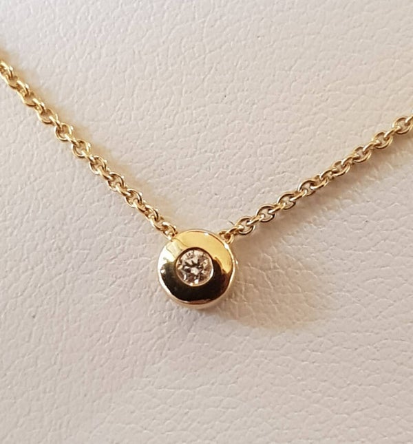 Gouden collier met diamant 0,03ct