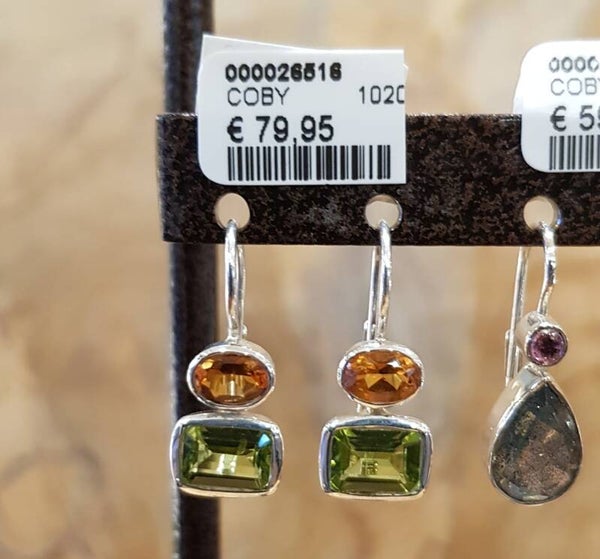 Oorhanger Citrien / Peridot