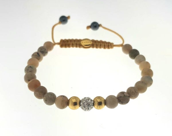 XS armband White crystal gold platted