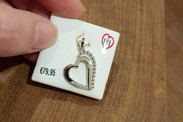 Hanger hart pareldraad