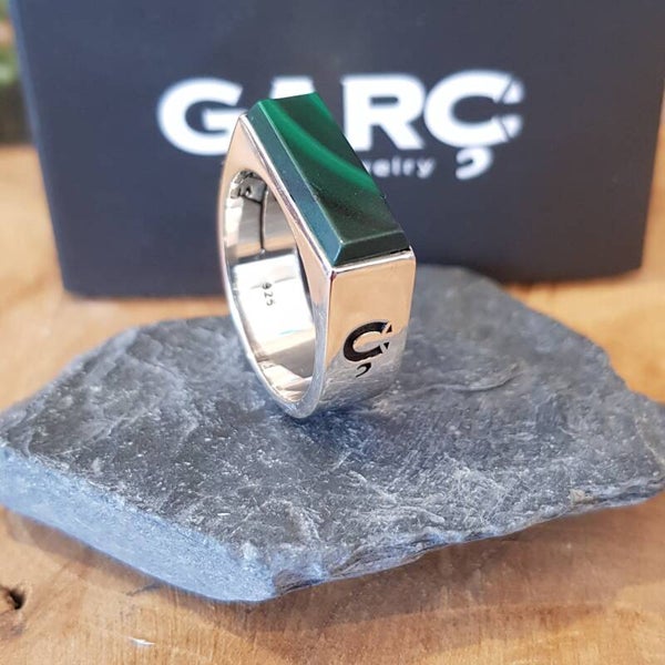 Garc ring rectangle Malachite