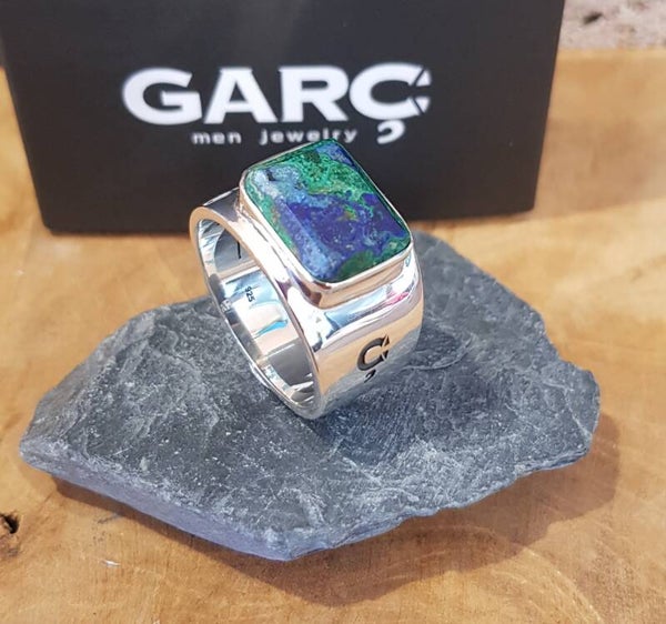 Garc ring square azurite