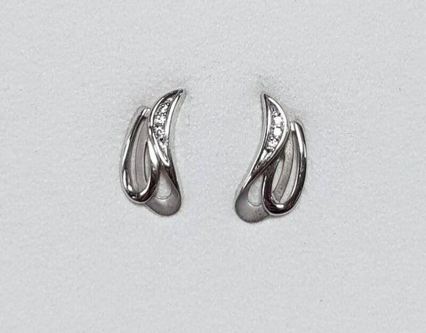 Zilveren oorknoppen zirconia