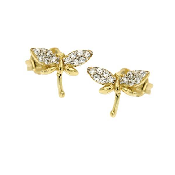 Oorknoppen libelle zirconia