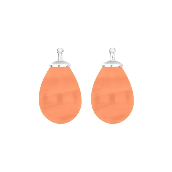 E5 Zilveren kleine druppel oorhangers oranje