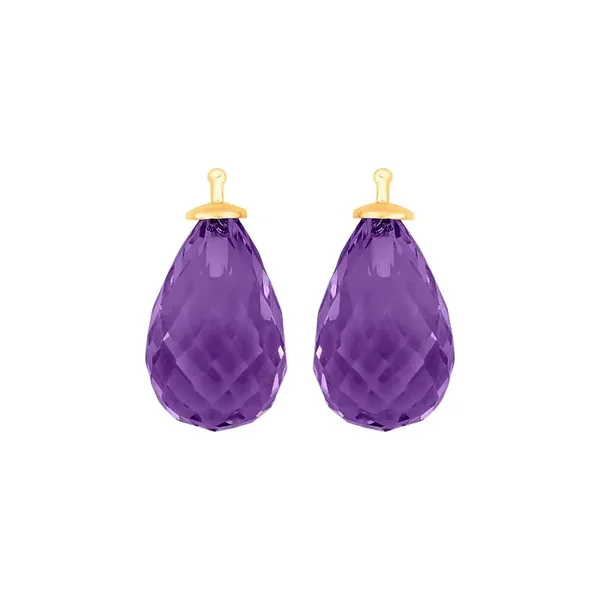 Vergulde kleine druppel oorhangers paars
