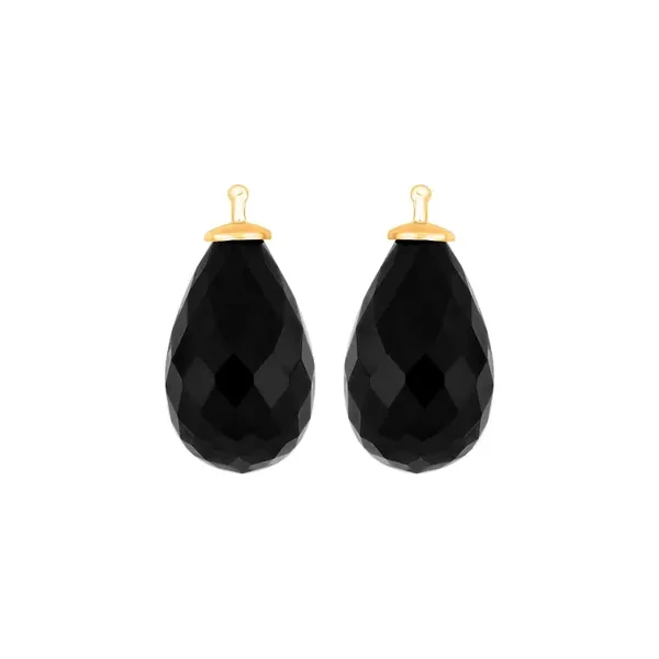 Vergulde kleine druppel oorhangers zwart