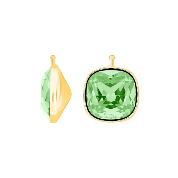 Vergulde gezette vierkante oorhangers licht groen