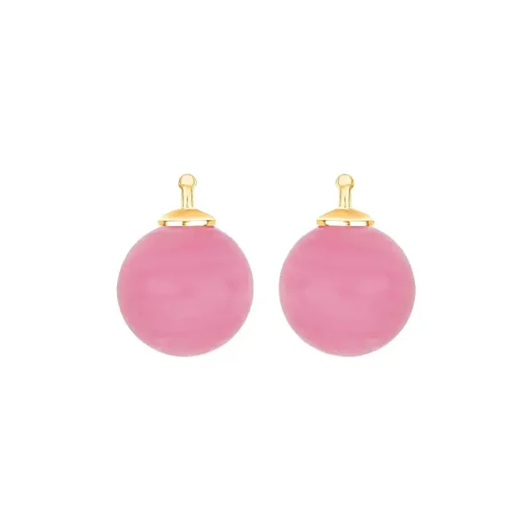 E81 Vergulde ronde oorhangers roze