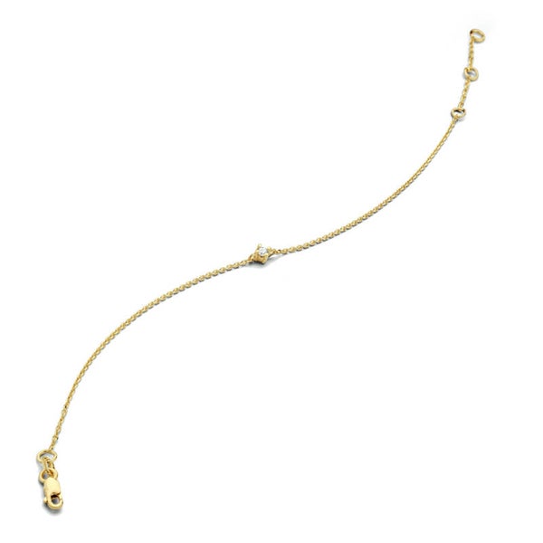 Gouden armband met diamant 0,05ct 16,5 - 18,5 cm