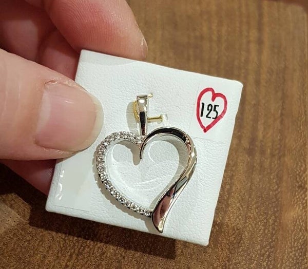 Zilveren hanger open sierlijk hart