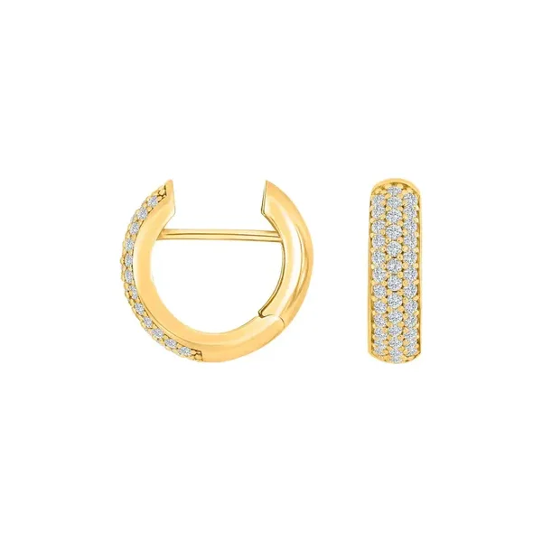 Vergulde oorringen Lara met zirconia