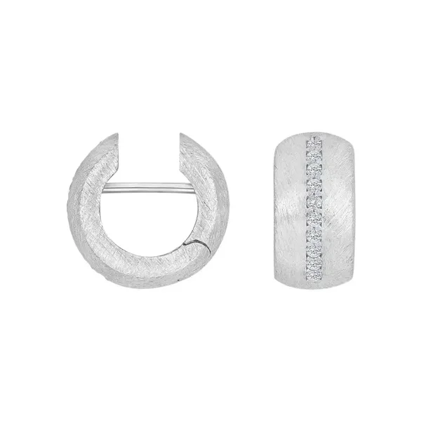 Zilveren matte oorringen Lola met zirconia