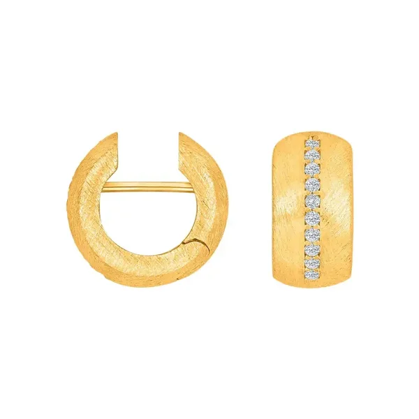 Vergulde matte oorringen Lola met zirconia