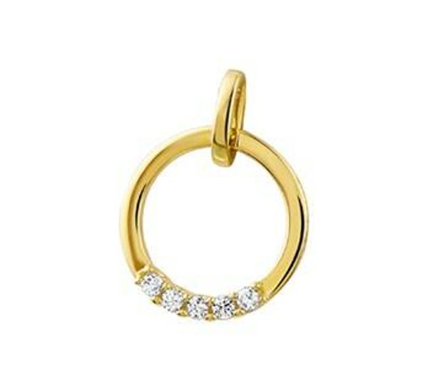 Gouden hanger met diamant 0.10ct