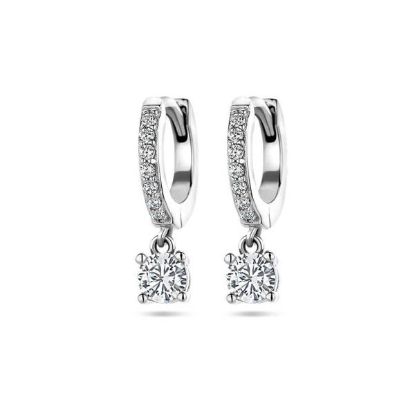 Zilveren klapoorringen met briljant zirconia