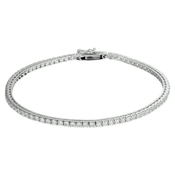 Witgouden armband Classy met zirconia's