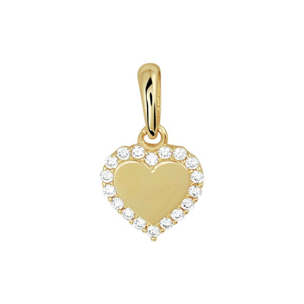 Hanger hart zirconia geelgoud