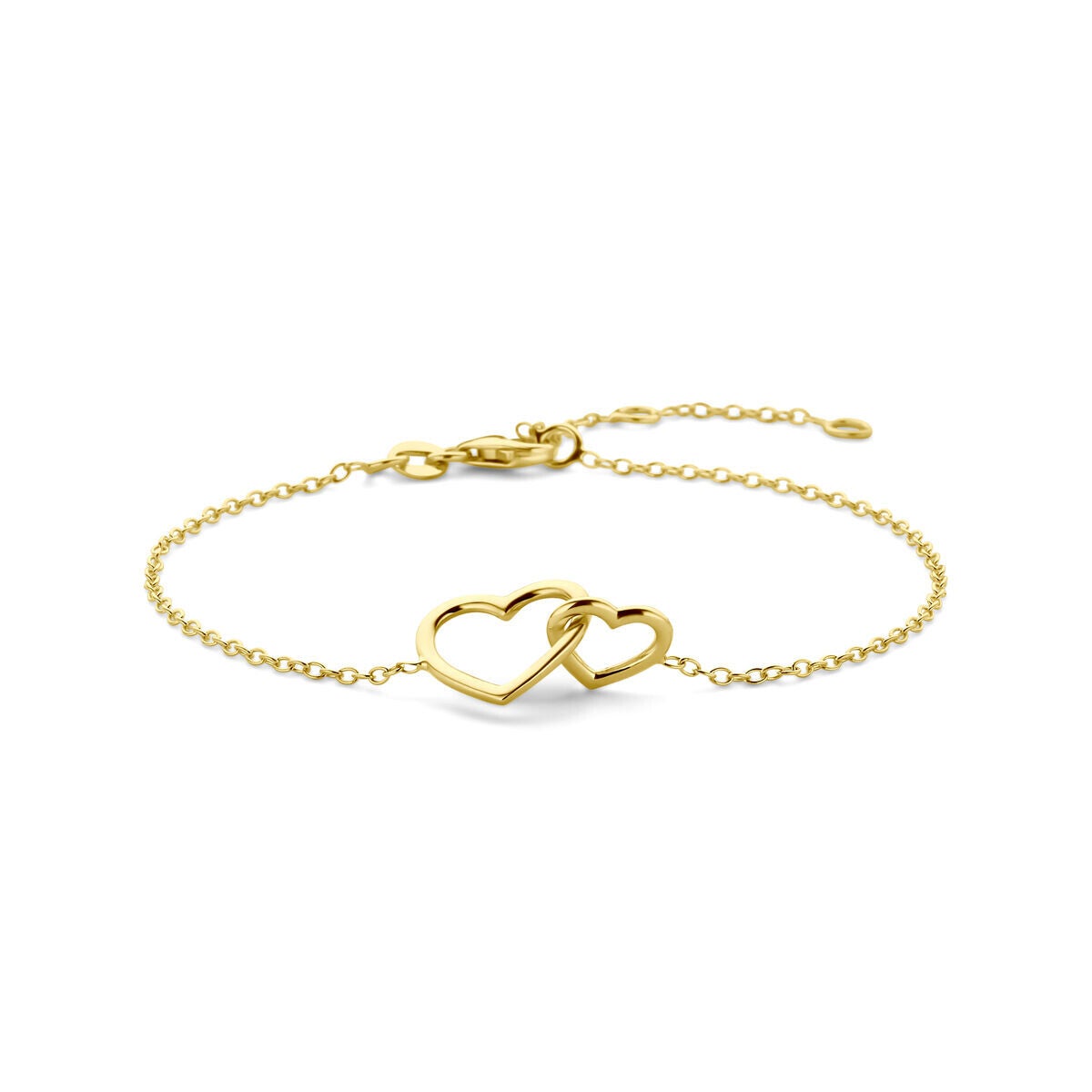Gouden armband met 2 hartjes