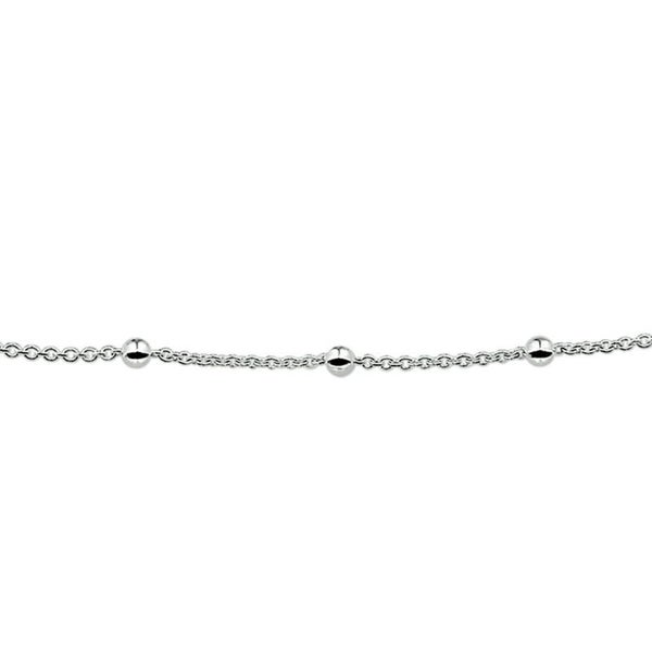 Zilveren armband anker met balletjes