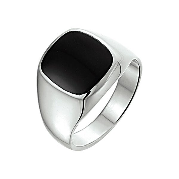 Zilveren ring zwarte onyx