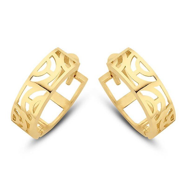 Gouden oorringen met deco patroon