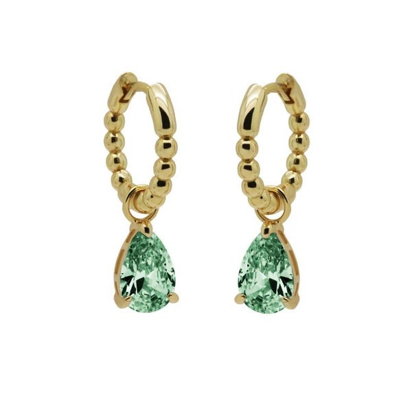 Karma oorringen ANNA OCEAN GREEN goldplated
