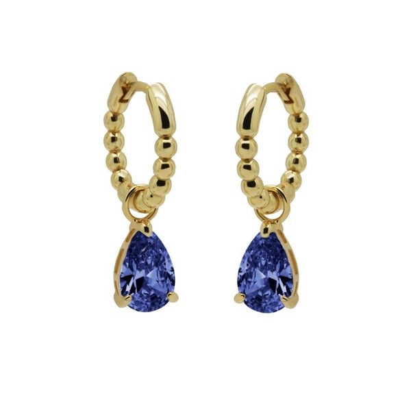 Karma oorringen ANNA SAPHIRE BLUE goldplated