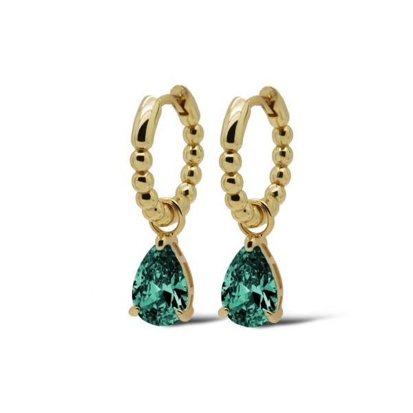 Karma oorringen ANNA TEAL BLUE goldplated