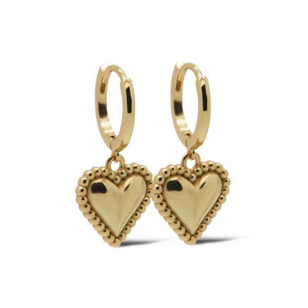 Vergulde oorringen Deco Hearts