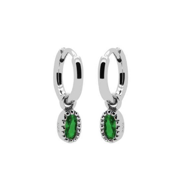 Zilveren oorringen Emerald Lauren