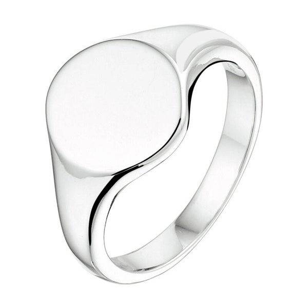 Zilveren ronde graveer ring