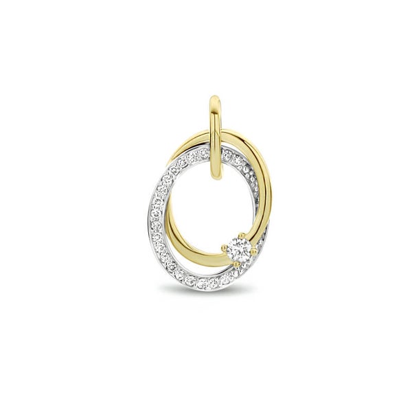 Gouden hanger met diamant 0.14ct