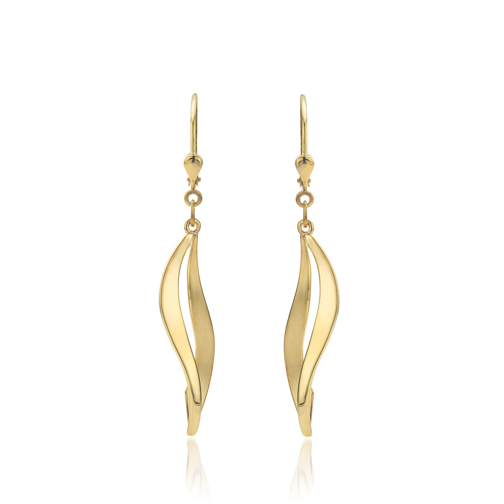 Zilver vergulde oorhangers dubbele golf