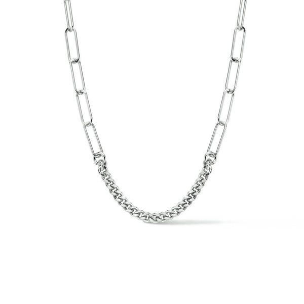 Collier gourmette en paperclip 3,5 mm 42 + 3 cm