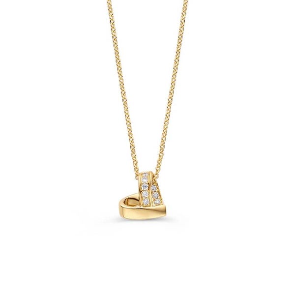 Gouden collier met diamant 0,06 crt.