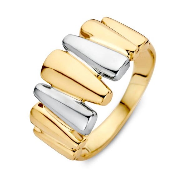 Gouden ring bicolor uniek design