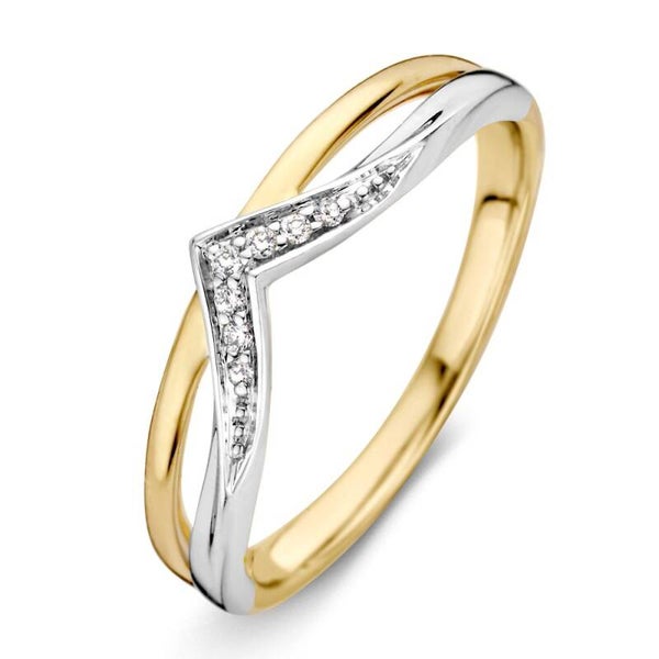 Gouden ring met diamant 0,04ct