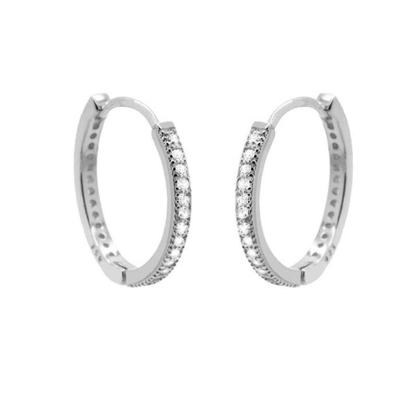 Zilveren oorringen Hoops Zirconia