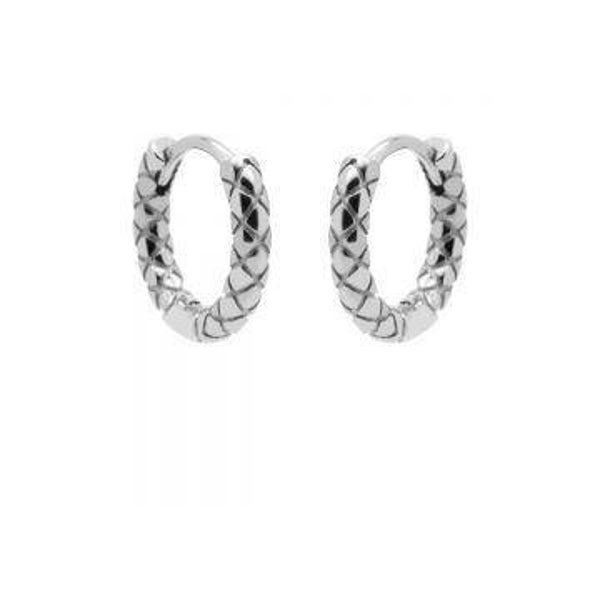 Zilveren oorringen Crossed Hoops