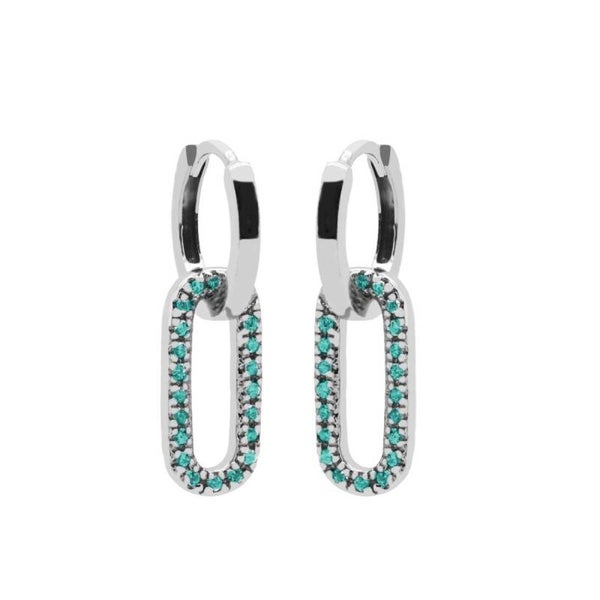 Zilveren oorringen Summer Fling Turquoise