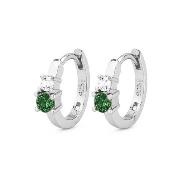 Zilveren oorringen The Emerald Double