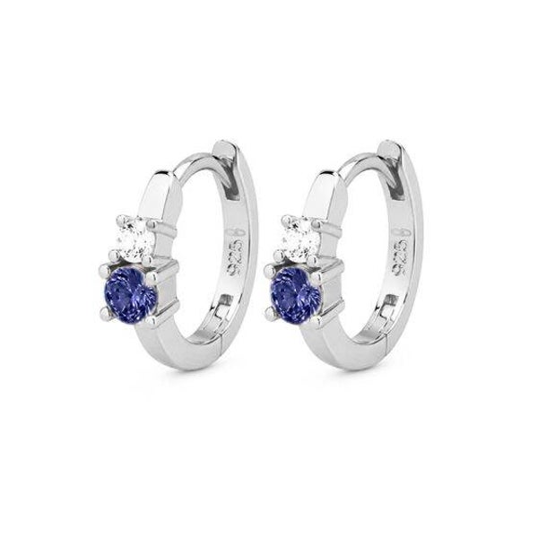 Zilveren oorringen The Blue Double