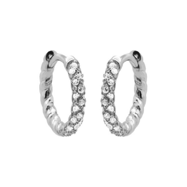 Zilveren oorringen Sparkle